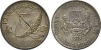 Singapur, 10 Dollars 10 Jahre Gemeinschaft Südostasiatischer Staaten (ASEAN) - Satellitenschüsseln, -