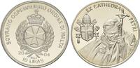 Malta/Order of St. John, 10 Liras Papst Johannes Paul II - Ex Cathedra Petri, -