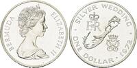 Bermuda, 1 Dollar Zur Silberhochzeit von Königin Elisabeth II. und Prinz Philip, -