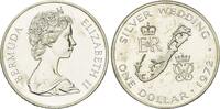 Bermuda, 1 Dollar Zur Silberhochzeit von Königin Elisabeth II. und Prinz Philip, -