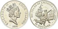 Cook Islands, 50 Dollars 500 Jahre Amerika - Mayflower, -