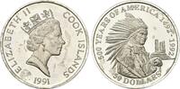 Cook Islands, 50 Dollars 500 Jahre Amerika - Sitting Bull, -