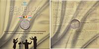 BeNeLux, 3x 3,88 Euro & Medaille CuNi Euroset, Die Nationalhymnen, -