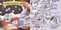 USA, 5x Quarter Dollar Joining the American Federation, Part 1/3, -