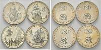Russland, 4 Medaillen, Russische Flotte - 250 Jahre Entdeckung Russisch-Amerika, -