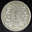 5 Rappen SWITZERLAND Nickel 1932  1st Year Type UNC Toned KM# 26b (23 368)