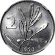 2 Lire Italy 1968 R  NGC MS65 Mintage-100,000 SCARCE DATE TOP GRADED KM# 94 (029)