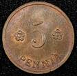 FINLAND Copper 1935 5 Penniä CHOICE UNC KM# 22 (24 005)