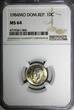 10 Centavos DOMINICAN REPUBLIC 1984 MO  NGC MS64 Juan Pablo Duarte KM# 60 (066)