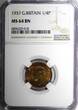 United Kingdom 1937 Farthing 1937 Great Britain George VI Bronze  NGC MS64 BN 1st Year KM# 843 (018)