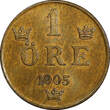 1905 Öre 1905 Sweden Oscar II Bronze  extra Large letters UNC KM# 750 (21 928)