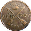 SWEDEN COPPER Adolf Frederick 1764 2 Ore,S.M BROWN KM#461 (2370) Uncertified