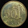 50 Pennia Finland Aluminum-Bronze 1966-S  UNC/BU KM# 48 (24 109)