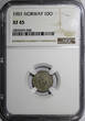 Norway Oscar II Silver 1901 10 Ore NGC XF45 Norwegian Lion KM# 350 (008)