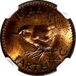 United Kingdom 1944 Farthing 1944 Great Britain George VI Bronze  NGC MS63 RB RED TONING KM# 843 (79)