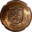 1/12 Shilling Jersey Elizabeth II Bronze 1960  NGC MS65 RB Nice Toned KM# 23 (12)