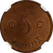 5 Pennia Finland Copper 1928  NGC UNC DETAILS KM# 22 (080)