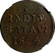 1 Duit Netherlands East Indies HOLLAND 1804  NGC AU55 BN TOP GRADED KM# 76 (03)