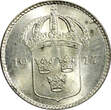 10 Öre SWEDEN Gustaf V Silver 1917 W  WWI ISSUE UNC KM# 780 (21 912)