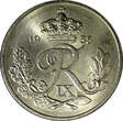 10 Øre Denmark Frederik IX 1955 NS  Last Year Type UNC KM# 841.1 (23 335)