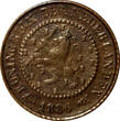 1/2 Cent Netherlands Wilhelmina I Bronze 1886  Key Date KM# 109 (6460) Uncertified
