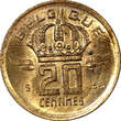 20 Centimes Belgium Baudouin I Bronze 1953  UNC KM# 146 (21 320)