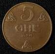 5 Øre NORWAY Haakon VII Bronze 1941  WWII Issue KM# 368 (27 618) Uncertified