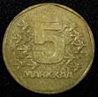 5 Markkaa FINLAND Aluminum-Bronze 1974  UNC/BU KM# 53 (24 020)