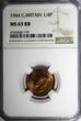 United Kingdom 1944 Farthing 1944 Great Britain George VI Bronze  NGC MS63 RB RED TONING KM# 843 (79)