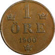 Bronze Sweden Oscar II  1900 1 Ore UNC KM# 750 (21 890)