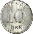 10 Öre SWEDEN Gustaf V Silver 1935 G  CHOICE UNC KM# 780 (22 141)