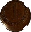 1 Reichspfennig Germany Wiemar Bronze 1924-A  MINT ERROR NGC AU58 BN KM# 37 (093)
