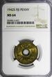 1 Penny Fiji George VI Brass 1942 S  NGC MS64 San Francisco Mint KM# 7a (027)