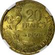 20 Francs France 1950  NGC MS63 GEORGES GUIRAUD 3 plumes HIGH GRADE KM# 916.1 (8)