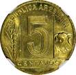5 Centavos ARGENTINA Aluminum-Bronze 1944  NGC MS65 TOP GRADED KM# 40 (028)