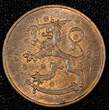 FINLAND Copper 1928 5 Penniä CHOICE UNC Toned KM# 22 (27 186)