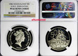 50 Cents New Zealand Elizabeth II PROOF 1986  NGC PF66 ULTRA CAMEO KM# 63 (024)