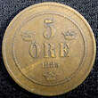 Bronze SWEDEN Oscar II (1872-1907)  1885 5 ORE SCARCE KM# 736 (22 962) Uncertified