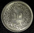 20 Rappen Switzerland Copper-Nickel 1969 B  UNC KM# 29a (23 585)