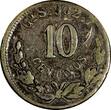 70 10 Centavos Mexico Silver 1880/ OVERDATE KEY DATE VERY RARE KM# 403.5 (13 200) Uncertified