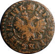 1712 Denga 1712 Russia Peter I Copper 1/2 Kopek 4,45 g KM# 116 (6874) Uncertified