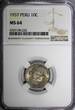 10 Centavos PERU Copper-Nickel 1937  NGC MS64 TOP GRADED BY NGC KM# 214.2 (232)