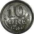 Denmark Christian X 1920 HCN; GJ 10 Ore UNC KM# 818.2a (15 015)