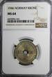 1 Krone Norway Haakon VII Copper-Nickel 1946  NGC MS64 TONED SCARCE KM# 385 (165)