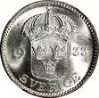 25 Öre Sweden Gustaf V Silver 1933 G  BETTER DATE NGC MS65 BU COIN KM# 785 (12)