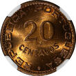 20 Centavos Angola Bronze 1948  NGC MS65 RB 300th Anniversary Revolution KM#71(8)