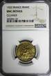 1 Franc FRANCE Aluminum-Bronze 1922  NGC UNC DET. Chamber of Commerce KM# 876 (9)