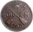 Sweden Adolf Frederick Copper 1763 2 Ore, S.M. Low Mintage-401,000 KM461 (560) Uncertified