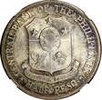 1/2 Peso PHILIPPINES Silver 1961  NGC MS64 Dr. Jose Rizal Nice Toned KM# 191 (07)