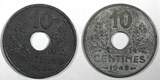 10 Centimes FRANCE Zinc 1942  WWII Issue XF+ KM# 898 RANDOM PICK (1 Coin) (939) Uncertified